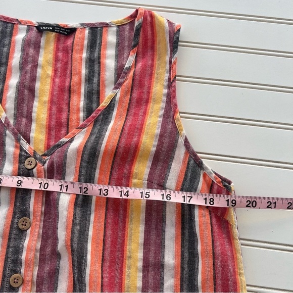 Sleeveless colorful striped tank size XL/12 - Picture 8 of 9